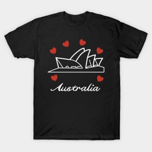 Australia with heart love summer travel vintage T-Shirt